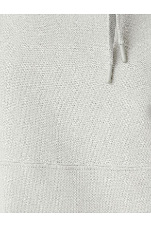Şardonlu Kapüşonlu Basic Sweatshirt Oversize - 6