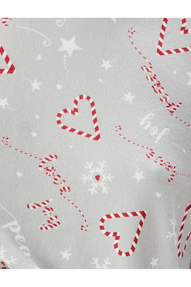 Yılbaşı Pijama Takımı Uzun Kollu Bisiklet Yaka Dar Paça - 6