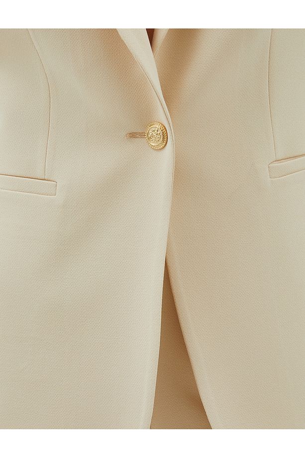 Blazer Ceket Tek Düğmeli Cep Detaylı - 6