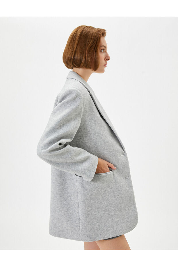 Blazer Jacket Buttoned Flap Pocket