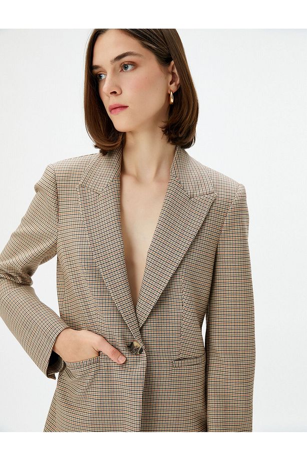 Blazer Ceket Tek Düğmeli Fleto Cepli - 2
