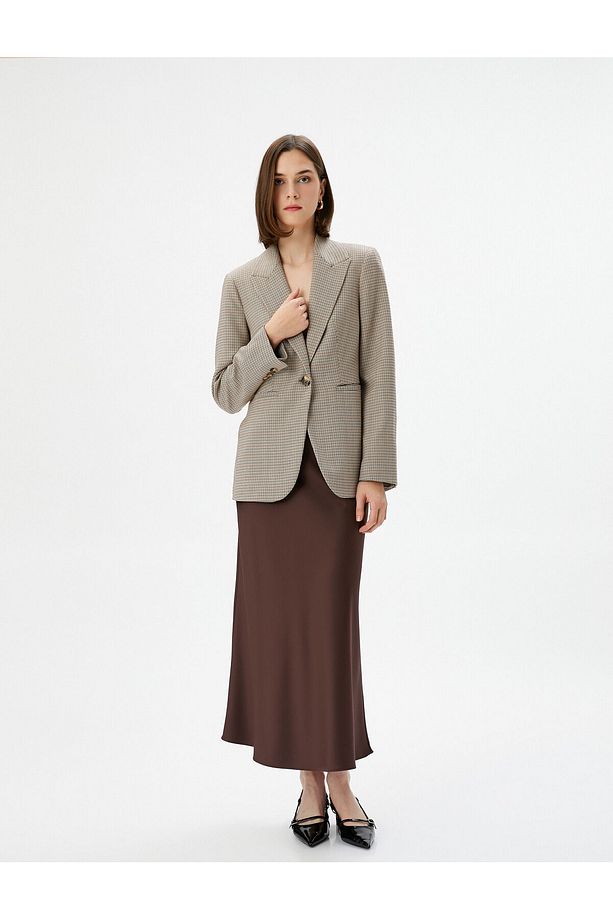 Blazer Ceket Tek Düğmeli Fleto Cepli - 1