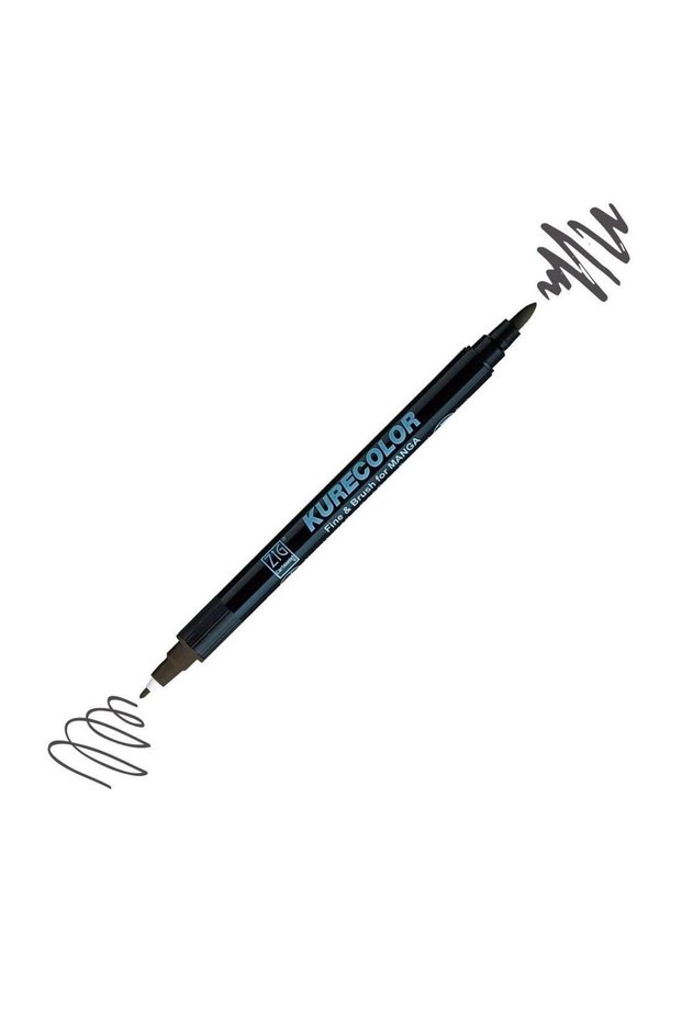 Zıg Kurecolor Cartoonist Fine & Brush Marker Cnkc2200 Double Ended Manga and Graphic Marker No:c11 Cool