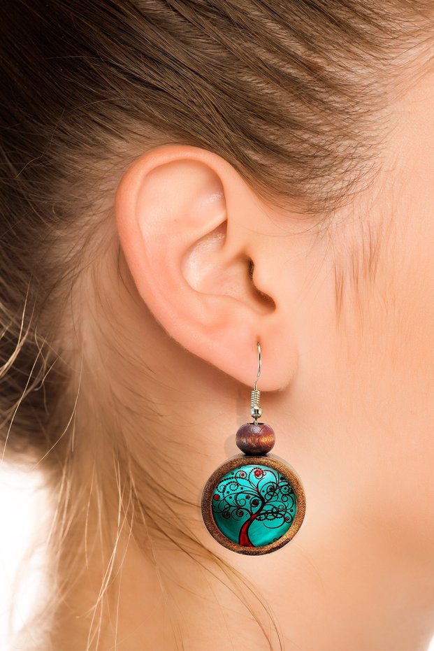 Tree of Life Wooden Earrings