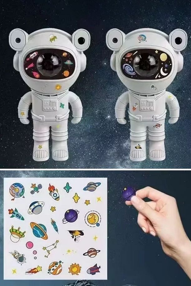 ® Stickerlı ,Kumandalı ASTRONOT Model Gece Lambası - 1