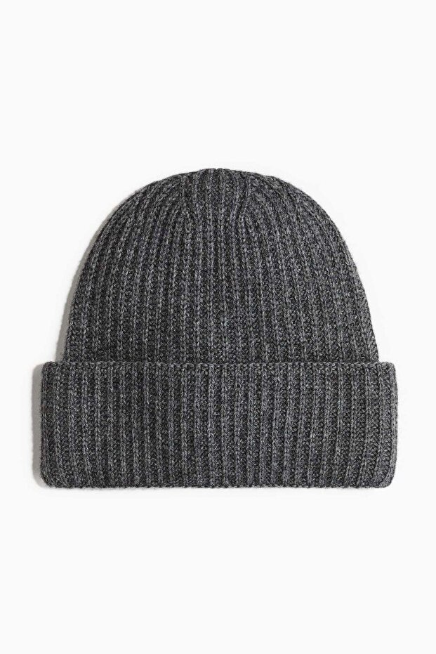 Ribbed wool-blend hat