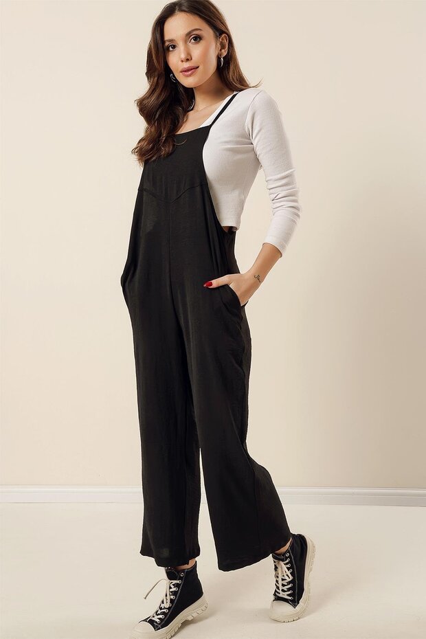 Strap Side Pocket Ayrobin Gardener Jumpsuit - 2