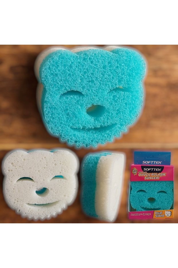 Softtex Scrubber Sponge Dishwashing Sponge Double-Sided Anti-Scratch Long-Lasting