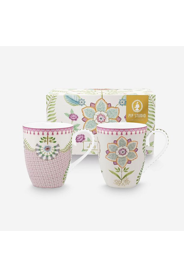 Lily & Lotus Mor Porselen Kupa Seti 350 ml - 1