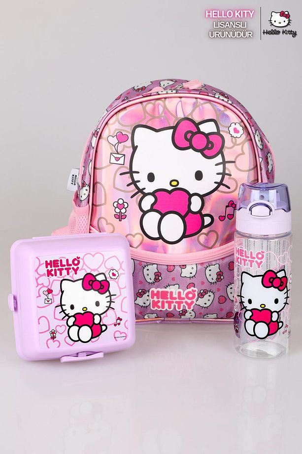 Tek Bölmeli Küçük Boy 32 Cm Anaokul Çantası ,beslenme Kabı Ve Trıtan Matara Seti - 1