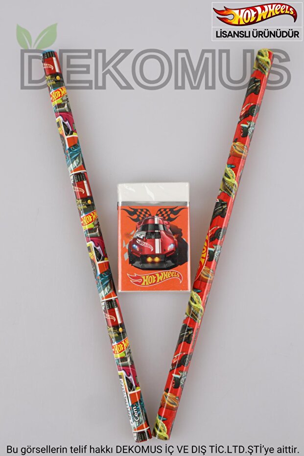 2024 NEW SEASON LICENSED HOT WHEELS 2-PIECE PENCIL AND ERASER SET