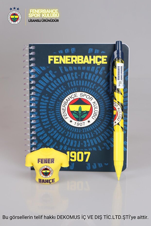 LICENSED FENERBAHÇE BLOCKNOT, NIB PEN 0.7 MM AND JERSEY DESIGN ERASER SET
