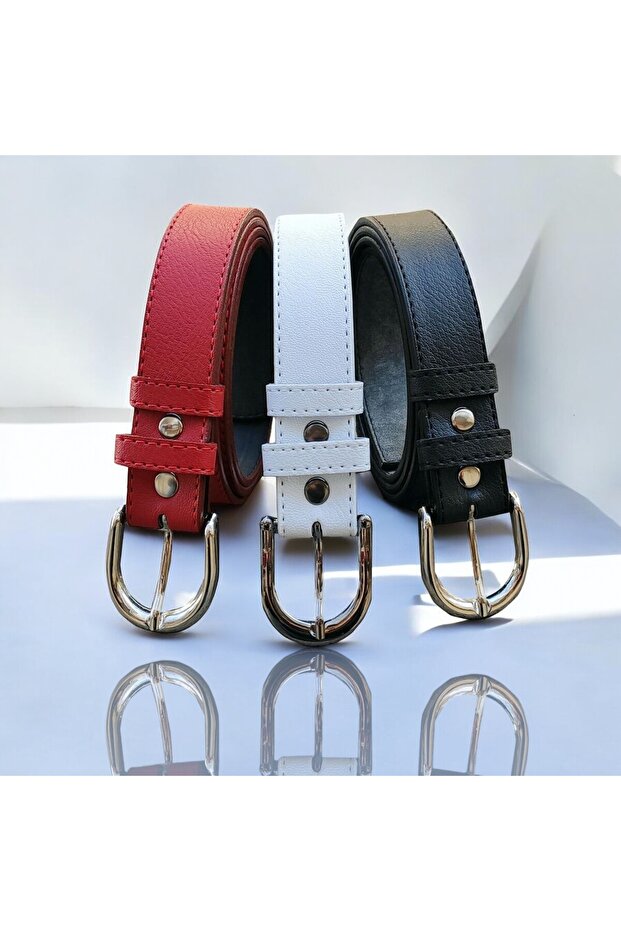 Children's Belt Set 3-Piece Unisex 3 cm Width Durable, Adjustable Belt for Girls & Boys