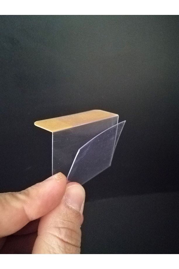 50 Adet PVC Yapışkanlı Etiketlik Dik Açılı 6x4 cm Raflar için Etiketlik Etiket Cebi Ürün isimlik - 5
