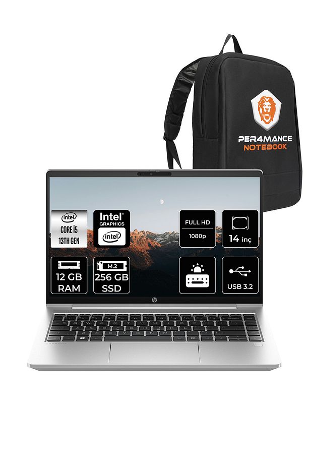 ProBook 440 G10 Intel Core i5 1335U 12GB 256GB SSD 14" FHD FDOS & PER4 Çanta - 1