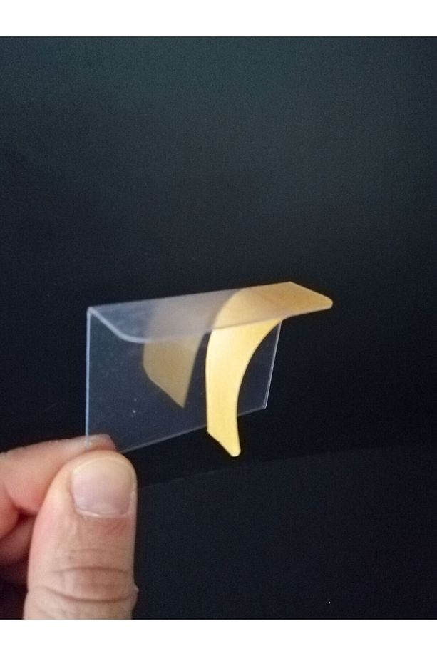 50 Adet PVC Yapışkanlı Etiketlik Dik Açılı 6x4 cm Raflar için Etiketlik Etiket Cebi Ürün isimlik - 4