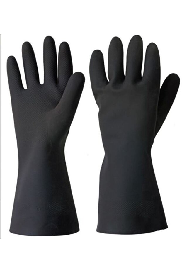 Starline Flb2812 Chemical Natural Rubber Glove Black 32cm No:8