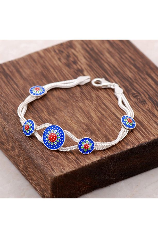 Mineli Midyat Hasırı El Yapımı Gümüş Bileklik 2375 - 2