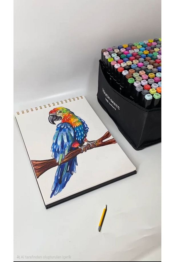 48 Renk Marker Resim Mimari Ve Grafik Tasarım Kalemi 48 Lİ Çift Taraflı Marker Keçeli Kalem Seti - 3