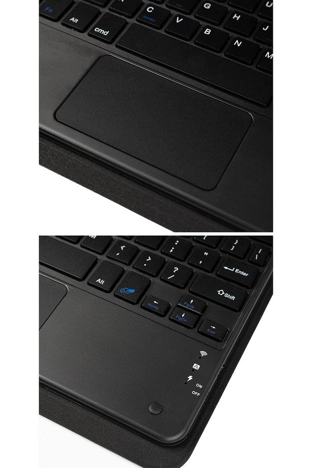 iPad Pro 13 M4 2024 Uyumlu Klavyeli Kılıf Standlı Bluetooth Klavye Trackpad Keyboard - 4
