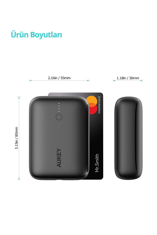 PB-N83S-BK 22.5W SCP, 18W PD ve QC 3.0 10000 mAh PD Mini Type-C Powerbank - 2