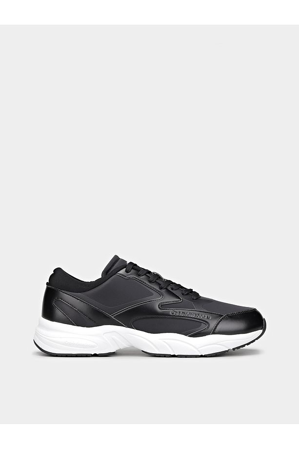 Erkek Yüksek Tabanlı Fileli Siyah Sneaker YM0YM01104-0GM - 1