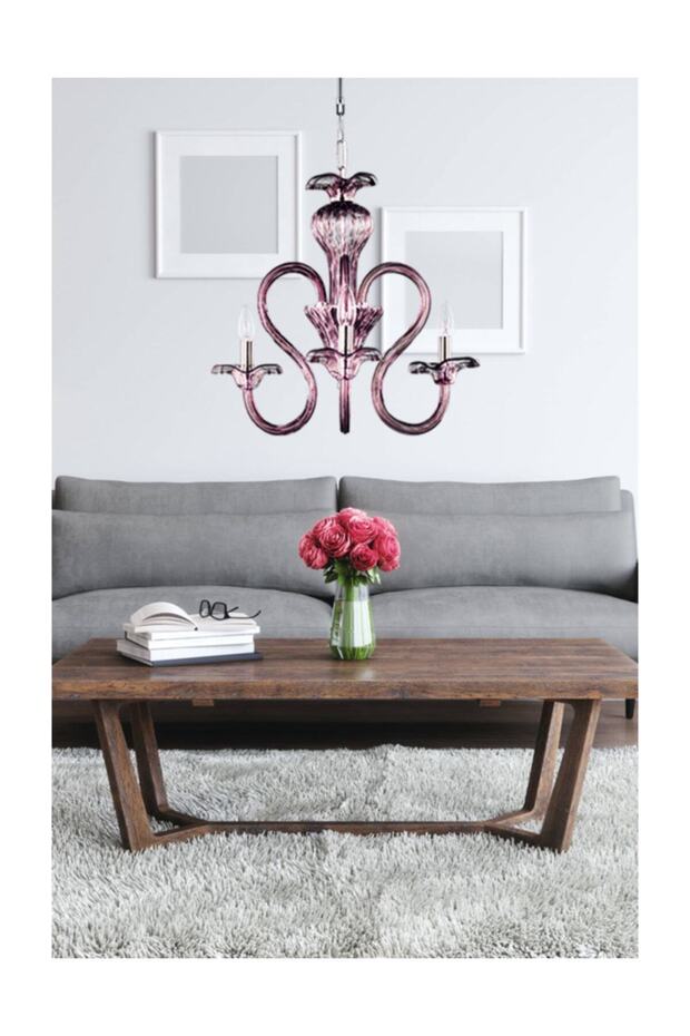 Buket 3 Kollu Mor Avize - 1