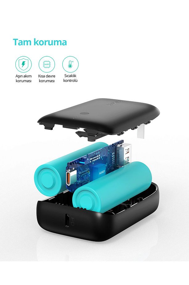 PB-N83S-BK 22.5W SCP, 18W PD ve QC 3.0 10000 mAh PD Mini Type-C Powerbank - 8