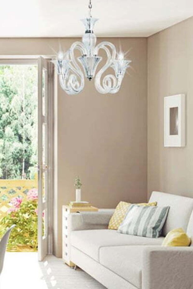 Bukle 4 Kollu Şeffaf Avize - 1