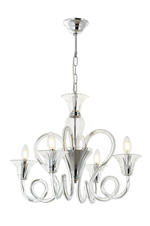 Bukle 4 Kollu Şeffaf Avize - 2