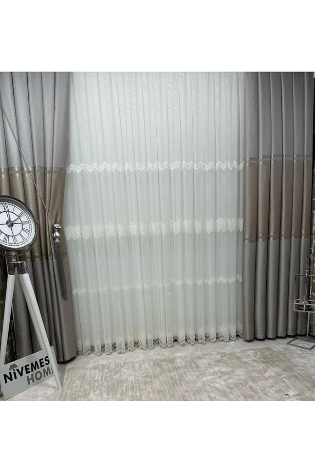 Nivemeshome Betti 1/3 Sık Pile Fon Perde Apm - 1