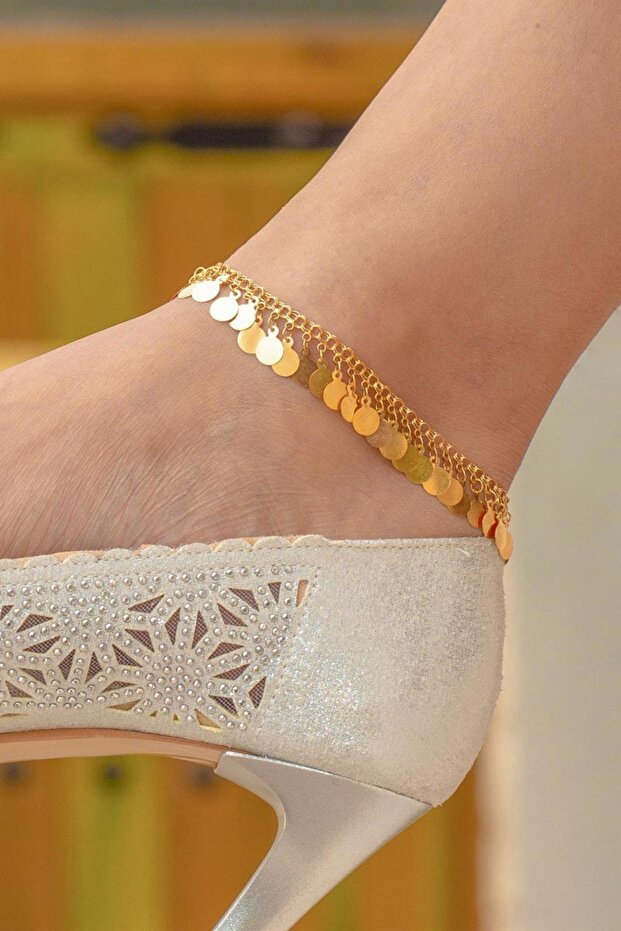 14 Ayar Altın Sık Pullu Halhal - 2