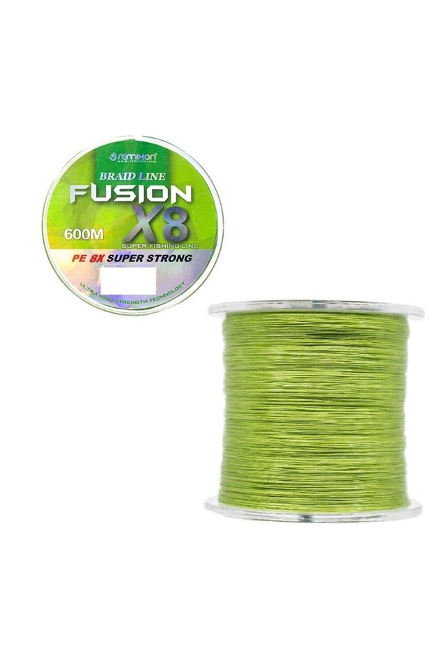 Fusion 600m Rope Line X8 Wrap Green Rope Braid Green
