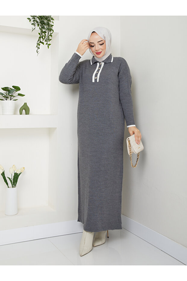 Wonderful Buttoned Knitwear Dress