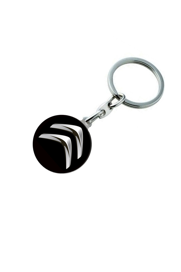 Citroen Logo Metal Automobile Keychain - Drop Printed
