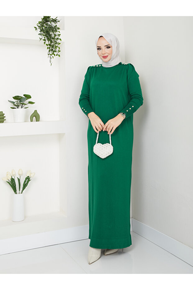 Wonderful Mercerized Non-Pilling Bead Detailed Dress