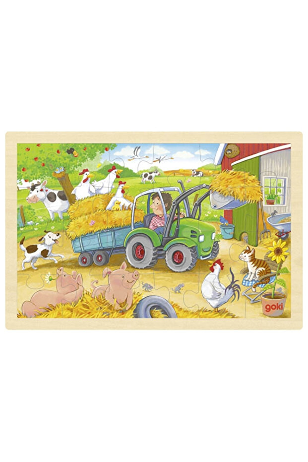 Puzzle din lemn mic tractor - 1