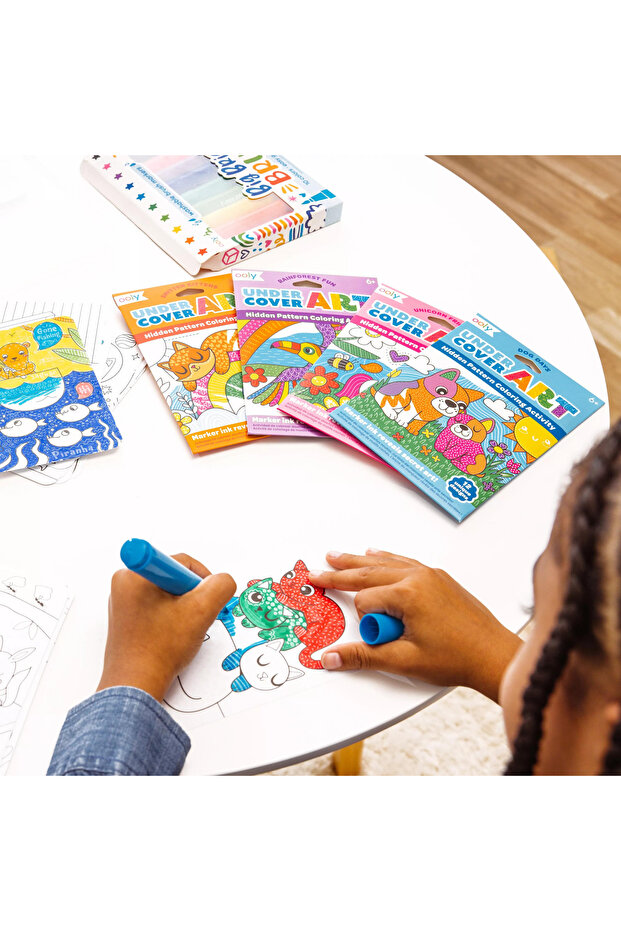Undercover Art Secret Pattern Coloring Set - Unicorns - 6