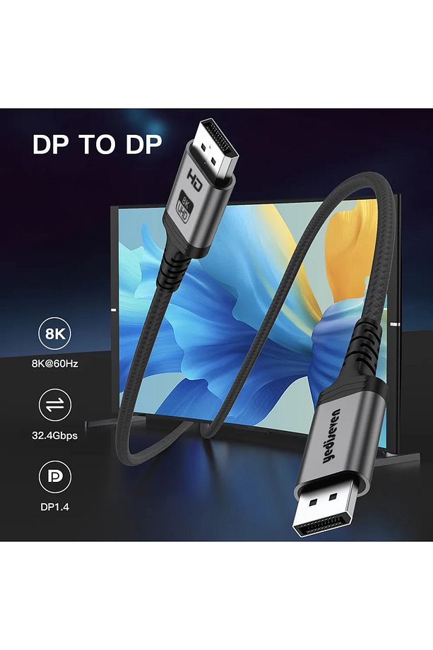 Displayport To Displayport Dp 1.4 8K@60Hz Görüntü Aktarma Kablosu 2 Metre - 2