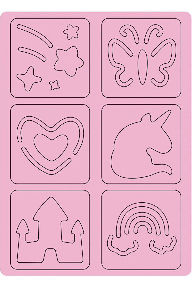 Scraper set with stencils - Unicorns - 3