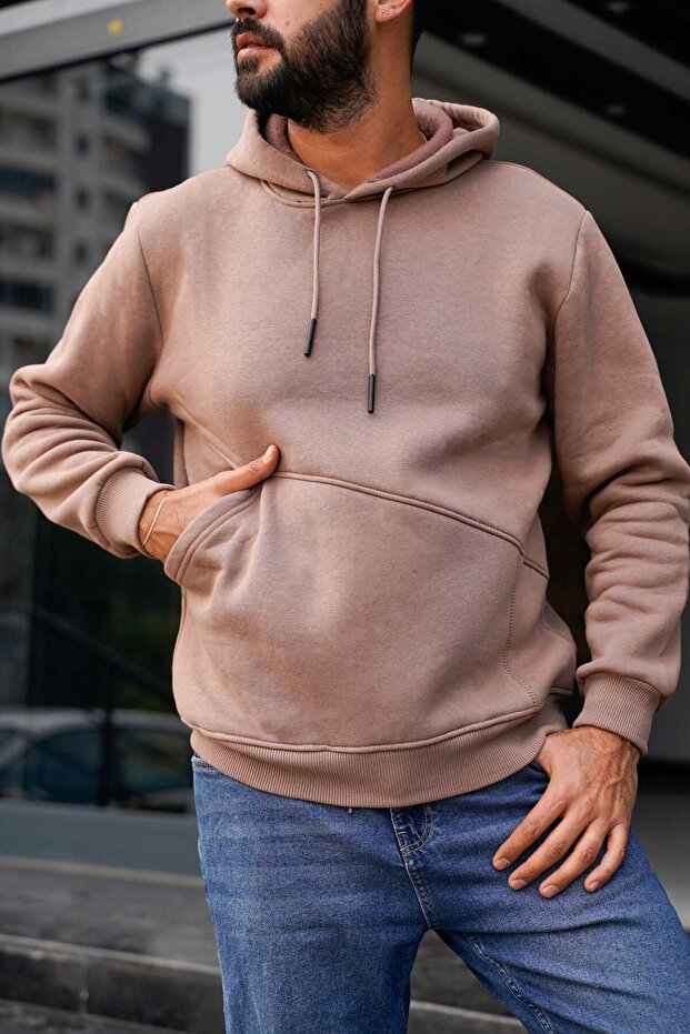 Men's Side Single Pocket Hood Standard Fit (Puff Fabric & Cotton)