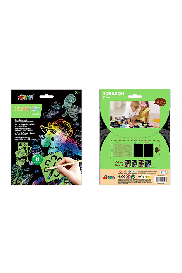 Set de razuit cu sabloane -Dinozauri - 6