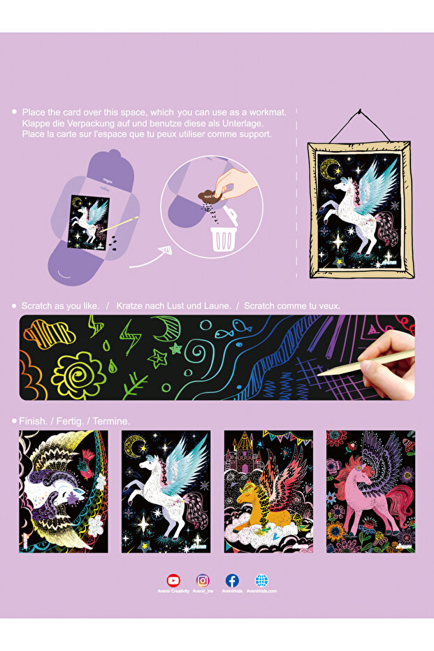 Scraper set - 4 winged horses Pegasus - 5