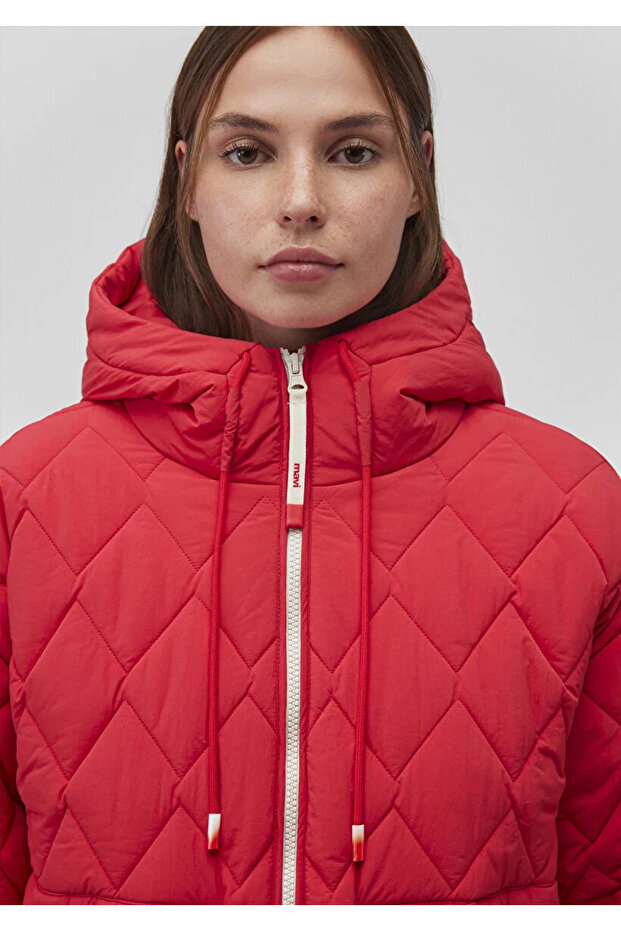 Blue Square Patterned Coat - 2