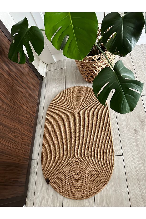 Jüt, Hasır Desenli Kapı Önü, Paspas, Banyo Paspası, Balkon Paspası Hasır Halı, jüt Paspas - 3