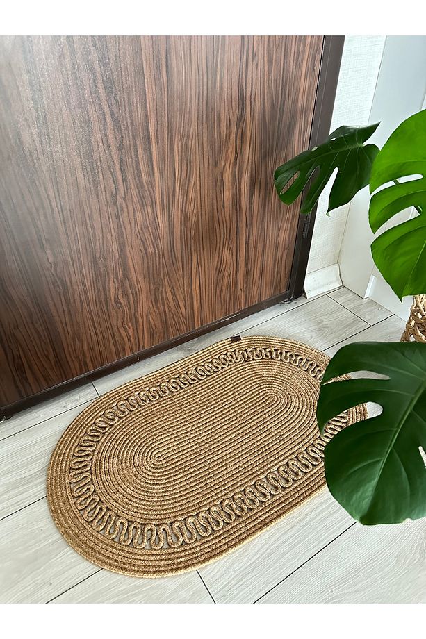 Jüt, Hasır Desenli Kapı Önü, Paspas, Banyo Paspası, Balkon Paspası Hasır Halı, jüt Paspas - 4