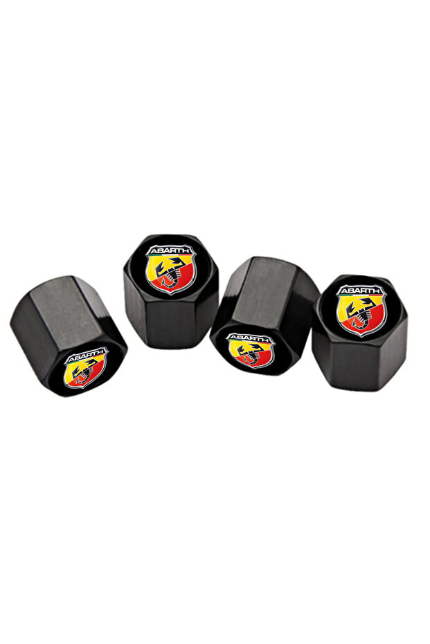 Stainless Steel Valve Cap with Fiat Abarth Logo 4 Pcs