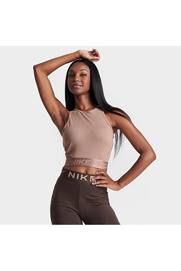ملابس داخلية نسائية بنية اللون من Pro Dri-Fit Cropped Racerback Straps