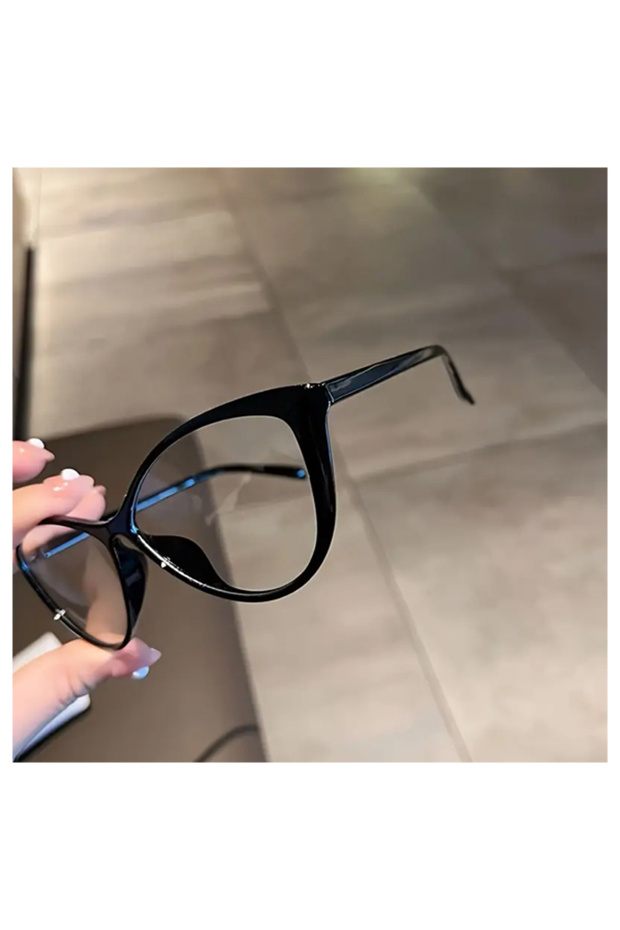 Cat Eye Large Frame Glasses - 4