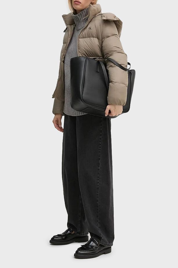 Regular Fit Su İtici Çıkarılabilir Kapüşonlu Kısa Şişme Mont - 3